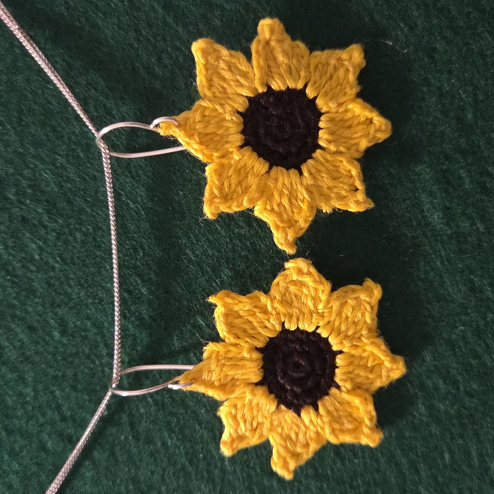 Sunflower Crochet Earrings